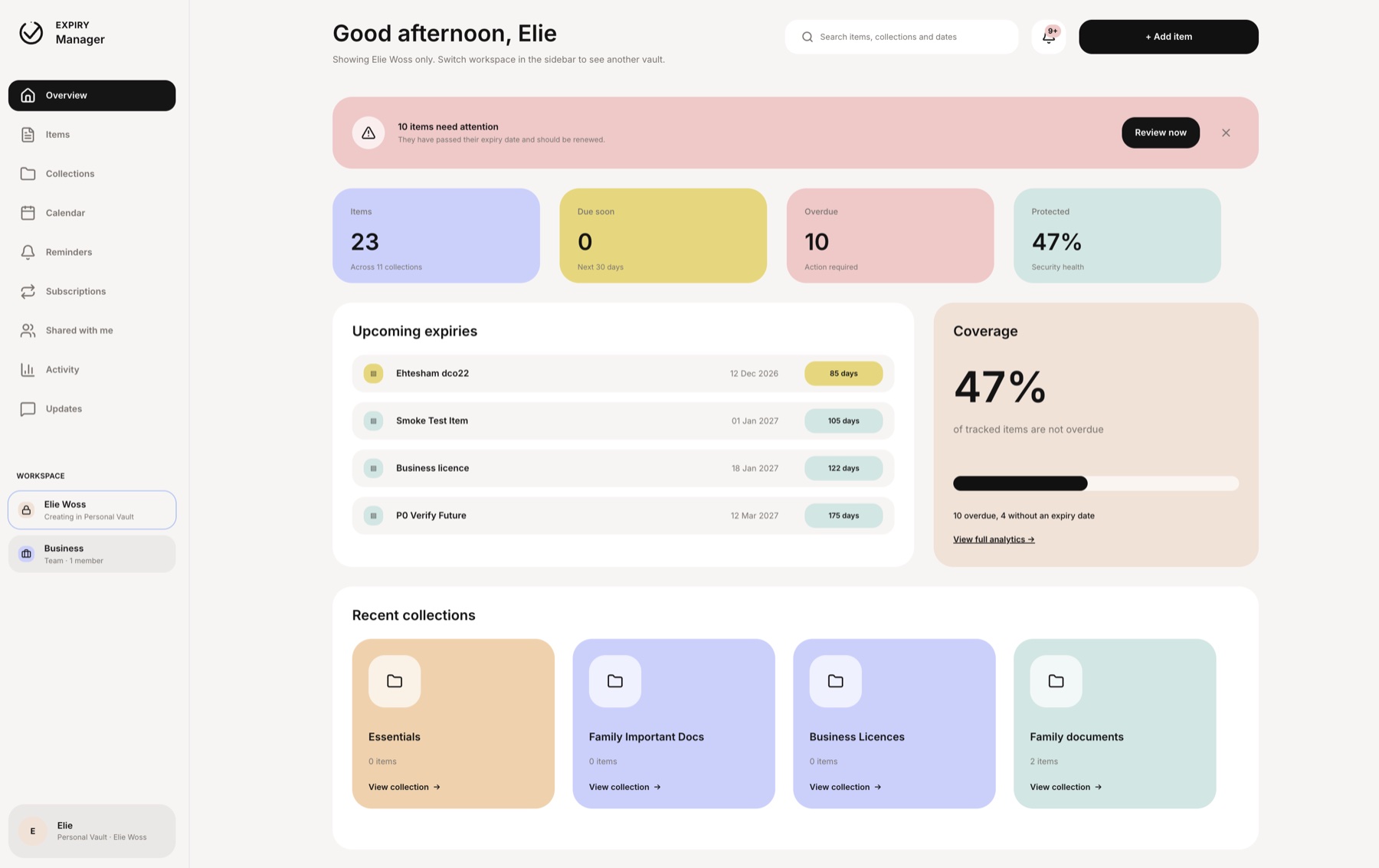 Expiry Manager screenshot